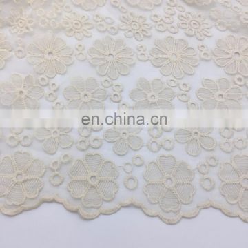 OLF8014 Beautiful flower cotton with poly organza embroidery lace fabric