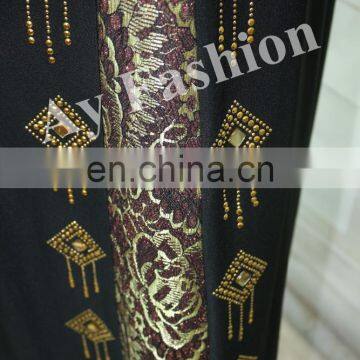 New Style Fashionable Front Open Abaya Women Kimono With Lace Trim Fashion Design Lace Abaya photo-2