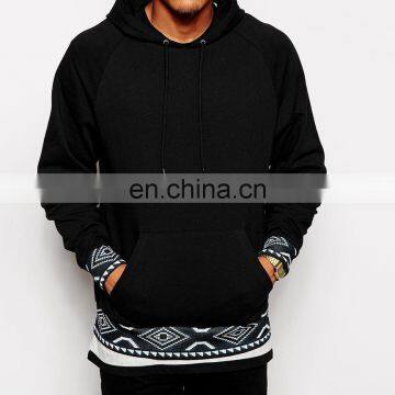 fashion hoodied with sublimated bottom sweatshirt - french terry Sweatshirt/ Hoody - Two Tones Zipper Mens Fleece Sweatshirt