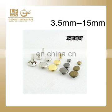 leather belt rivets 3.5mm to 15mm providing single capped rivet and double capped rivet