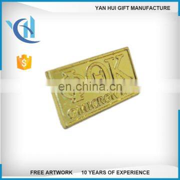 Die struck high quality Personalized Metal Gold Plated Lapel Pin