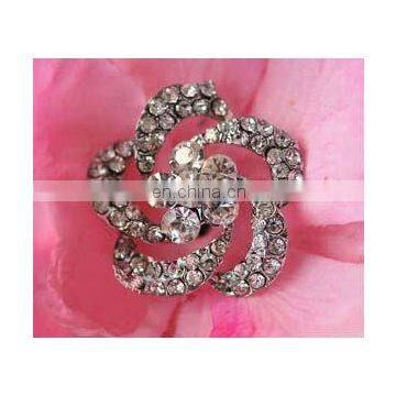 2013 fashion metal flower rhinestone button invitation card button