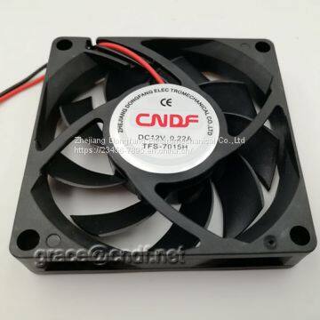 CNDF from china factory supplier with CE and 2 years warranty 70x70x15mm 12VDC 24VDC dc brushless cooling fan TF7015HS12