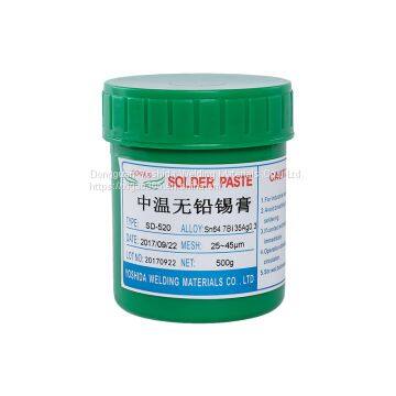 Среднетемпературная бессвинцовая паста для пайки Sn64.7Bi35Ag0.3