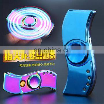 2018 New fashion spinner with USB lighter and LED lamp