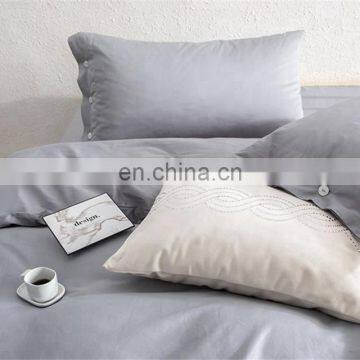 100% Satin Duvet Cotton Home Luxury Bed Sheet Bedding Set Grey photo-3