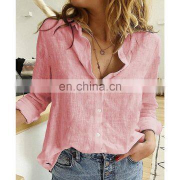 2020 Autumn Linen White Shirt Femme Womens Tops Fashion Long Sleeve Korean Woman Blouse photo-2