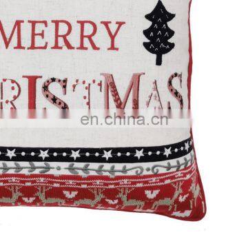 Decorative Embroidery Knit Applique Scandinavian Merry Christmas Tree Reindeer Seasonal Cushion Pillow