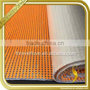 Hotfix rhinestone sheets adhesive beaded trimming iron on orange rhinestone mesh FRM-161