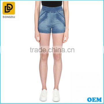 2016 clothing factory High waist jeans shorts for women wholesale