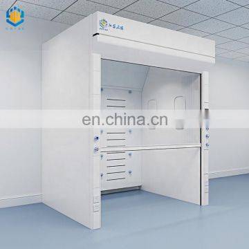 Laboratory fume cupboard fume hood with advanced exhaust fan controlling system