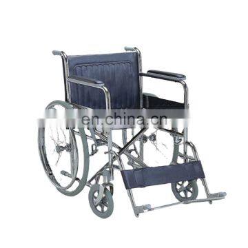 Medical folding chromed manual wheelchair with swing away footrest