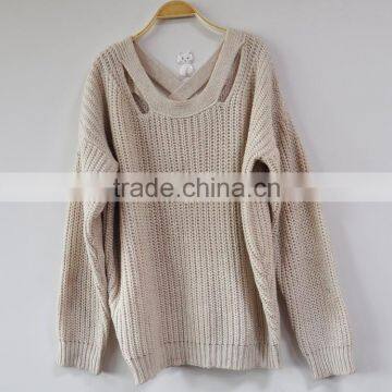 New Design Long Sweaters Crochet Vintage Pullover Loose Jumper Lady Sweater