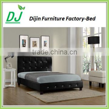 High Back Hotel King Size Bed Cow Leather Bed Black New Designed Good Quality Modern Designed Couple Bed