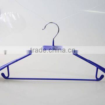 MT0619 blue rubber coated metal hanger for clothes