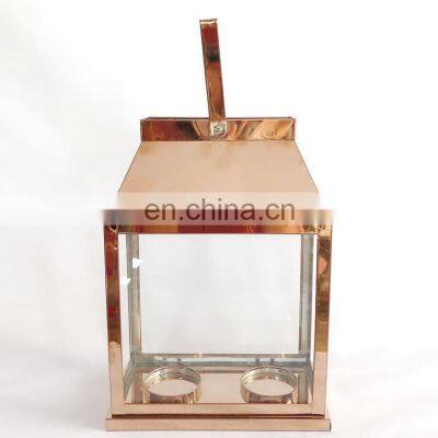 New Popular Shining Copper Lantern Color Stainless Steel Candle Holders Lantern