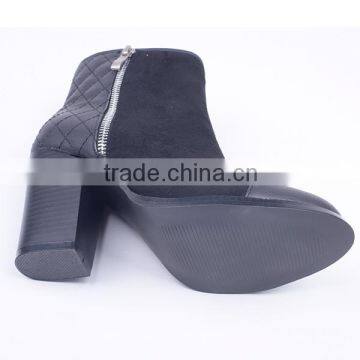 Pu and Suede Upper Sexy Lady Superfly no Lace Work Zipper up High Heel Ankle Boots photo-6