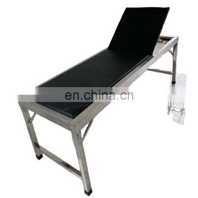 201 Stainless Steel Folding Medical Examination Bed Couch With Mattress photo-2
