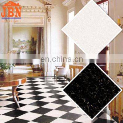 foshan tiles factory vitrified tile black and white polished porcelain floor tile