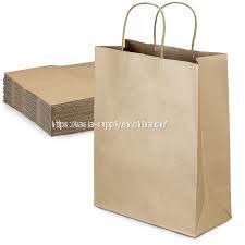 Brown Kraft Paper upright Shopping Bags with Twisted Handles