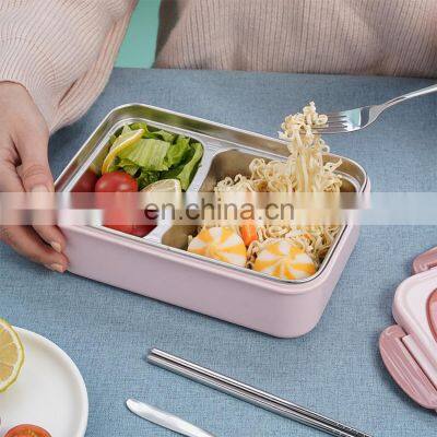 Top Selling Insulated Plastic Leakproof School Custom Bento Food Lunch Box Stainless Steel photo-2