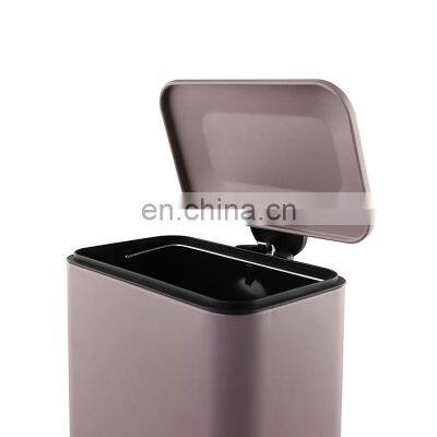 Rectangle Stainless Steel Strong Pedal Indoor Garbage Waste Bin Soft Close Kitchen Cabinet Trash Can photo-5