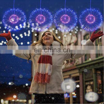 120 LED 8 Modes Dimmable Hanging Firework Copper String Fairy Lights Decorative Starburst Lights luces navidad