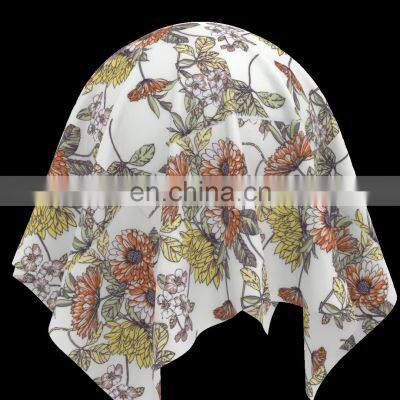 BEAUTIFUL FLOWER CTN/RAYON PRINTING FABRIC FOR WOMEN