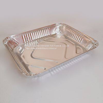 Medium Rectangular Aluminum Foil Tableware Catering Kitchen Hotel Barbecue Baking Oven Tray Food Grade Environmental Protection Recyclable photo-3