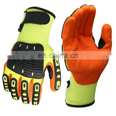 Black Nitrile Cut Resistant Impact-Reducing Mechanics Gloves/TPR Guantes EN388 4544