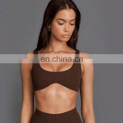 Top Selling OEM Summer Sexy Sports Yoga Backless U Back Bra Top Fashion Ladies Workout Running Walking Wear Clothes For Women