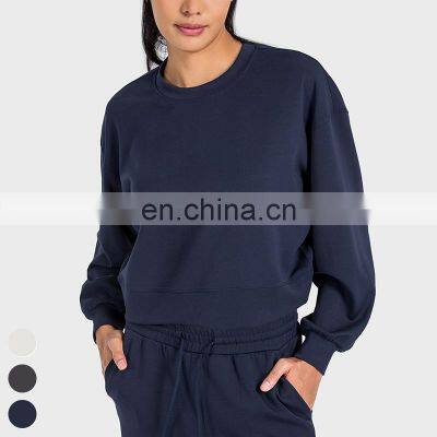 Wholesale Women Clothing High Quality Quick Dry Sweatshirt Custom Long Sleeve Sweatshirts Crewneck Pullover Sweatshirt For Women