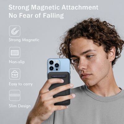 2024 Hot Selling Mini Power Bank 60000mah 10000mah Fast Charging Wireless Power Bank With Folding Stand Magnetic photo-3