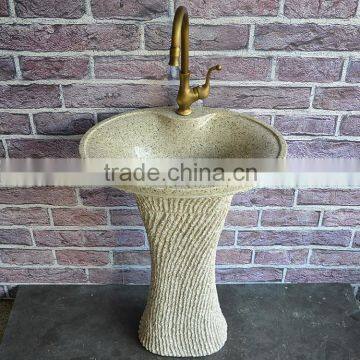 Hand Made Natural Granite Bathroom Stone Sink Design photo-4