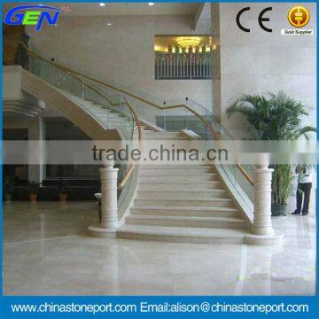 High Quality Polished Beige Marble Lobby Stair Steps