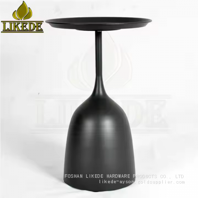 Iron Metal Bedside Table for Black Tea and Coffee Elegant Furniture Legs photo-2