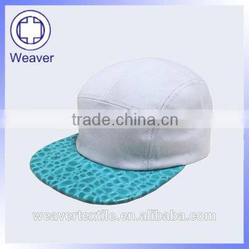 Fashion 100 Polyester 5 Panel Baby Hat Snapback Cap / Leather Design 5 Panel Blank Cap