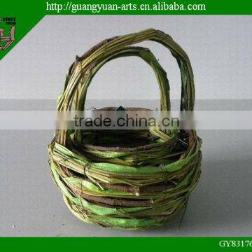 natural wicker baskets with handle for home decoration