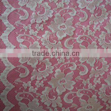 hot sale lace fabric textile with scalloped border side