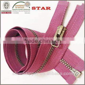 #5 open end metal zipper for leather jacket