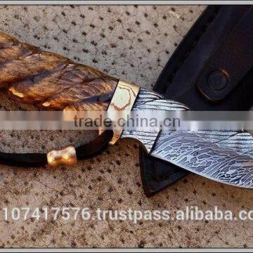 Custom Damascus Clip Point Knife