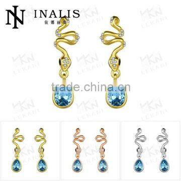 Lekani fashion style top grade crysta18K gold plated earring