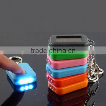 Mini LED Light Flashlight Keyring Key Chain Imitation Solar Outdoor Survival Accessories