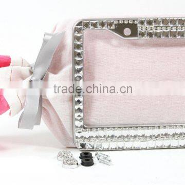 Standard Size Diamond Stainless steel Rhinestone Plate Frame Assorted colors