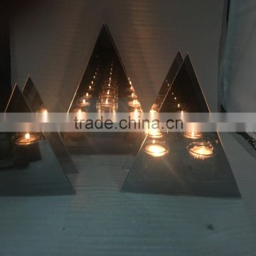 Christmas tree style tea-light glass candle holder