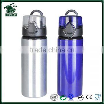 2014 silver color aluminum sport bottle with bounced lid