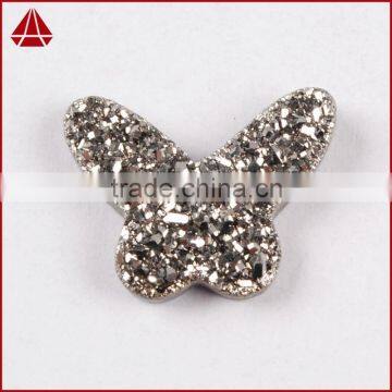 Natural Titanium Blue Butterfly Agate Drusy Angel Druzy Wings Cabochons photo-3