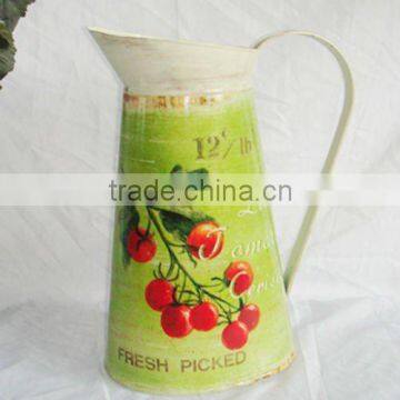 Green fruit design metal jug