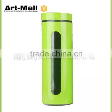 2016 New arrival best selling products green covered big glass jar for water