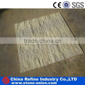 Beige flat quartzite Stacked panel stone veneer